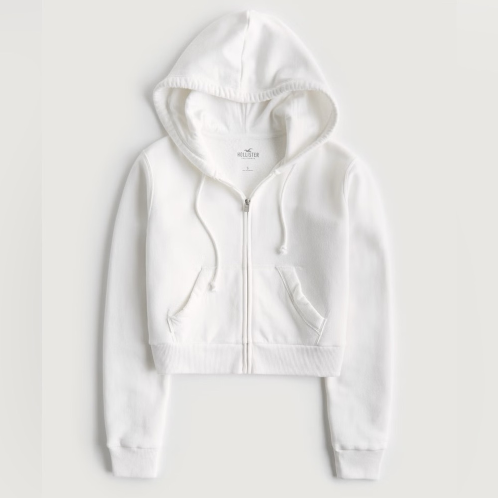 Hollister Feel Good Fleece Mini Zip-Up Hoodie Sweatshirt
